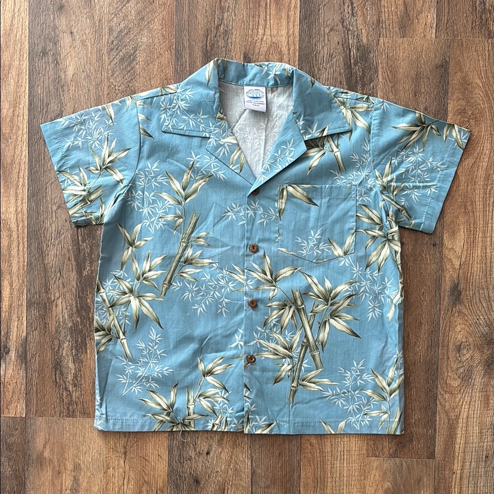 Boys Blue Hawaiian Vacation Summer button down casual shirt made in Hawaii 10